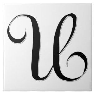 Carreau Lettre Geessele U en tuile Monogramme noire