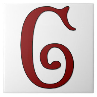 Carreau LETTRE Helena C PILE MONOGRAPHIQUE ROUGE