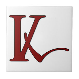 Carreau LETTRE Helena K PILE MONOGRAPHIQUE ROUGE