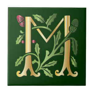 Carreau Lettre M Monogram Fleur de lis