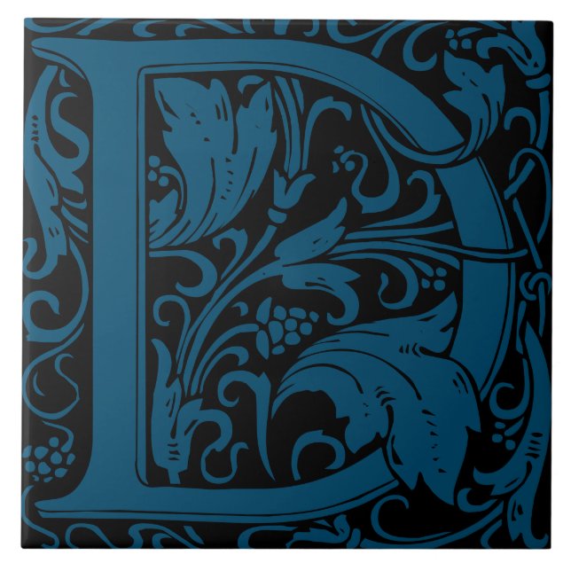 Carreau Lettre monogrammée D de William Morris Arts and Cr (Devant)