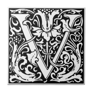 Carreau LETTRE MONOMOGRAPHIQUE V William Morris