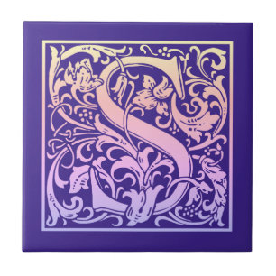 Carreau Lettre S Colorée Vintage Première Lettre Gradient