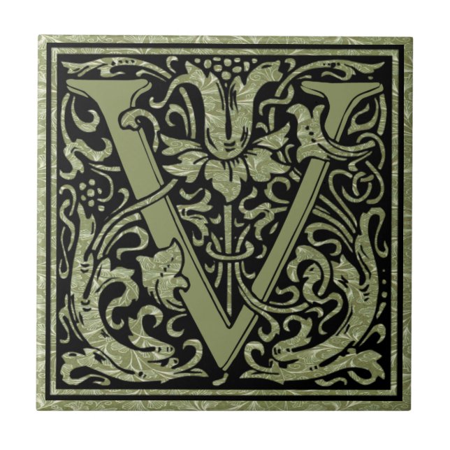 Carreau Lettre V Première lettre Monogramme (Devant)