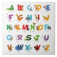 Lettres animales illustrées colorées d'alphabet