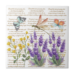 Carreau Lettres manuscrites modernes mignonne libellule fl