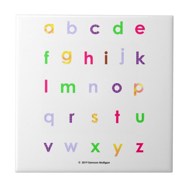 Carreau Lettres minuscules d'alphabet (Devant)