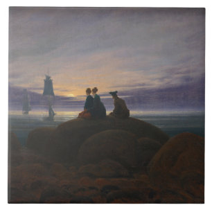 Carreau Lever de lune au bord de la mer (par Caspar David