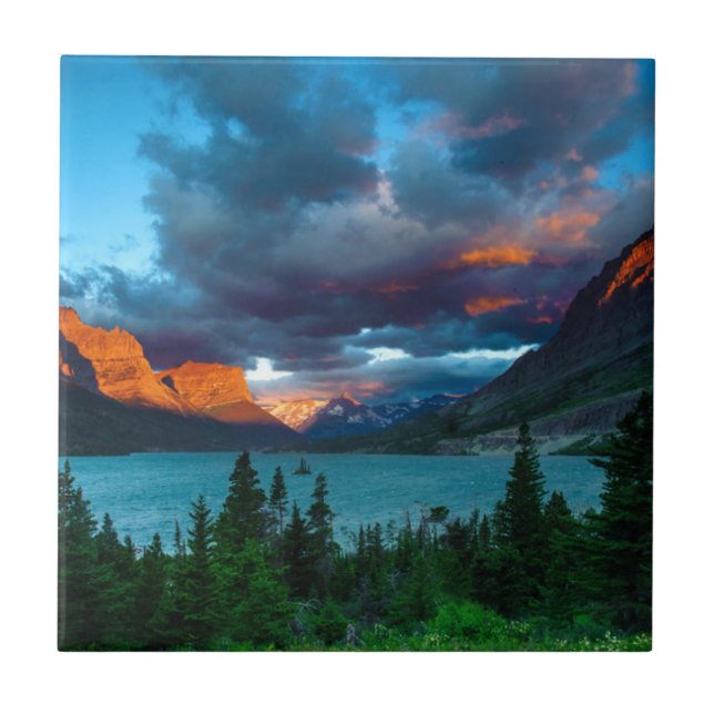 Carreau Lever de soleil au lac st. Mary (Devant)