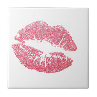 Carreau Lèvres roses scintillants