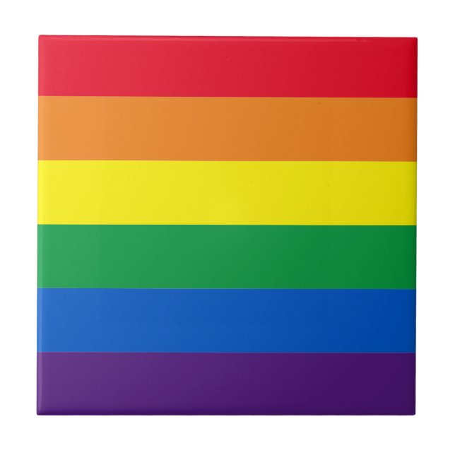 Carreau Lgbt rainbow rayures couleurs drapeau gay pride (Devant)