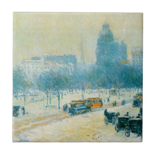 Carreau L'Hiver à Union Square par Frederick Childe Hassam