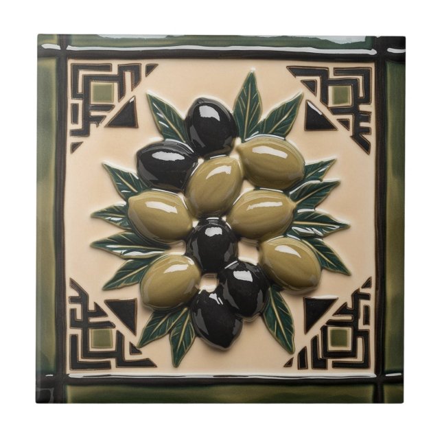 Carreau LIBRE PALESTINE olives branches mosaïque céramique (Devant)