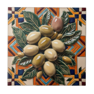 Carreau LIBRE PALESTINE olives branches mosaïque céramique