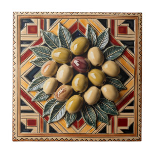 Carreau LIBRE PALESTINE olives branches mosaïque céramique