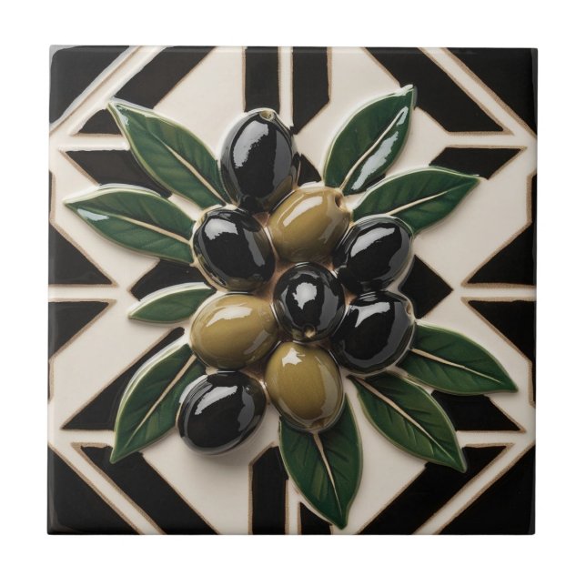 Carreau LIBRE PALESTINE olives branches mosaïque céramique (Devant)