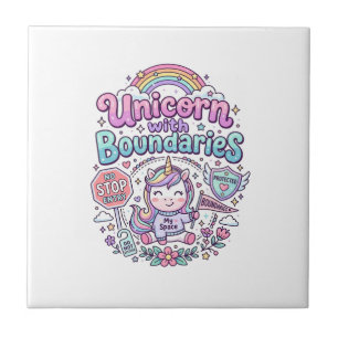 Carreau Licorne avec des frontières Charme Vêtements Graph
