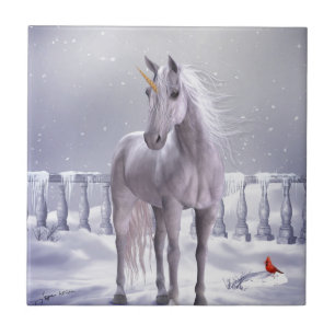 Carreau Licorne dans la neige