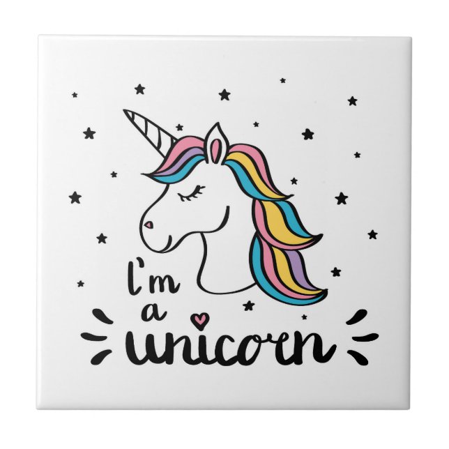 Carreau Licorne | je suis une licorne (Devant)
