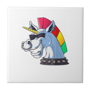 Carreau Licorne Punk Drôle Ironique Cool Licorne Punk Rock