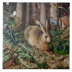 Carreau Lièvre vintage dans la forêt - Hans Hoffmann