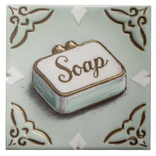 Carreau Light Mint Blue Bar de savon Funny Toilettes Salle