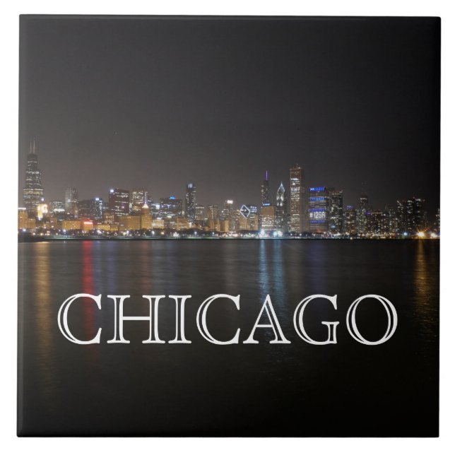 Carreau Ligne aérienne de Chicago sur le lac Michigan (Devant)