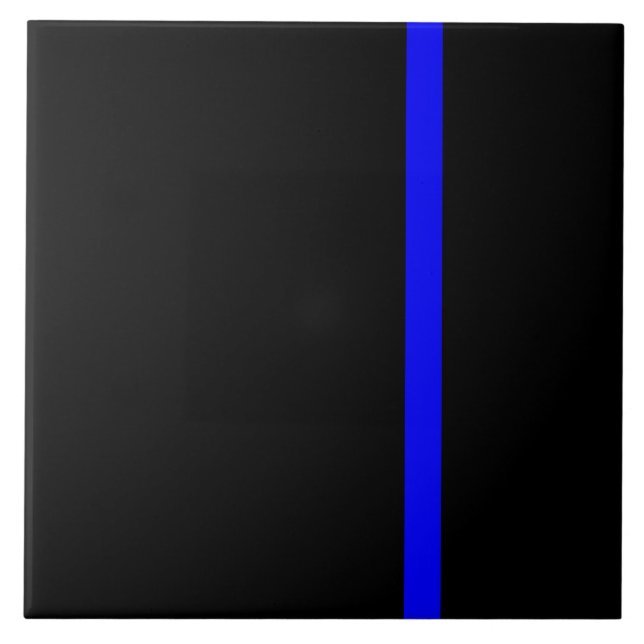 Carreau Ligne Bleue Mince Symbolique dans un décor noir (Devant)