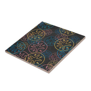 Carreau Lignes de Dollar de Sable Rouge Jaune Bleu