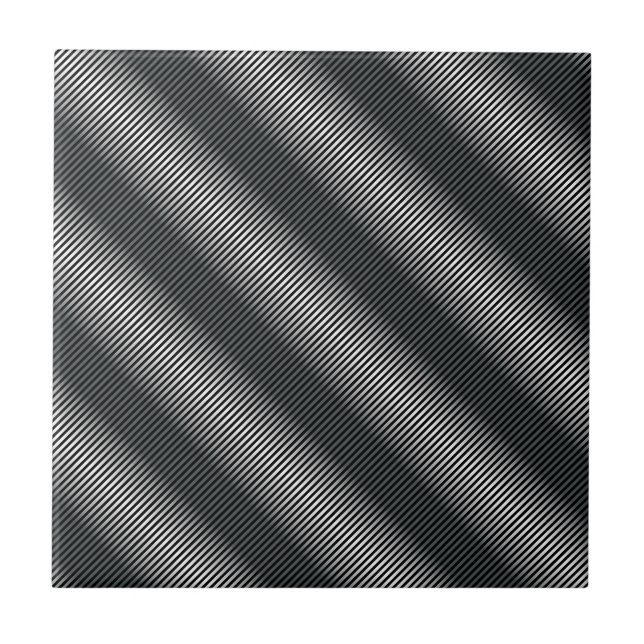 Carreau Lignes de gris noir et blanc ultra minces (Devant)
