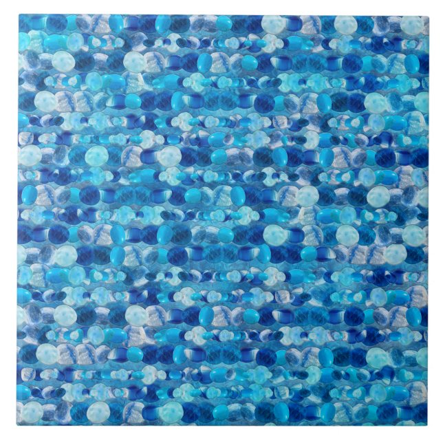 Carreau Lignes de pierres précieuses bleues (Devant)