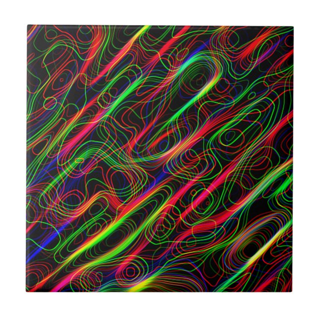 Carreau Lignes néon multicolores (Devant)