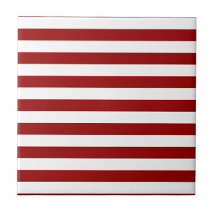 Carreau Lignes rouges et blanches épaisses, motif géométri