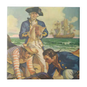 Carreau L'île au trésor, Vintage conte de fées pirates