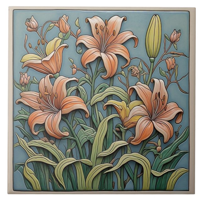 Carreau Lily - Arts Et Artisanat Carrelage Céramique (Devant)