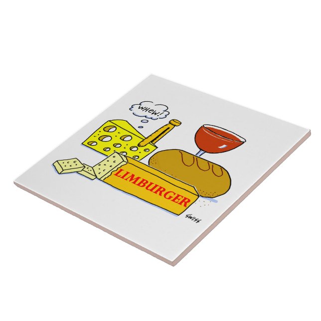 Carreau Limburger Fromage Amour Cartoon humoristique Cuisi (Côté)