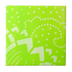 Carreau Lime Green geomentric dot stripe graphic pattern