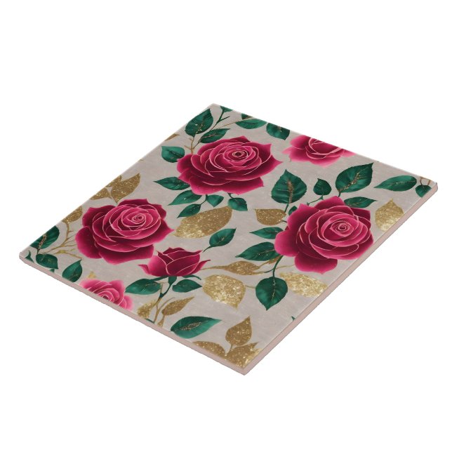 Carreau Lin rose Belle collection populaire (Côté)