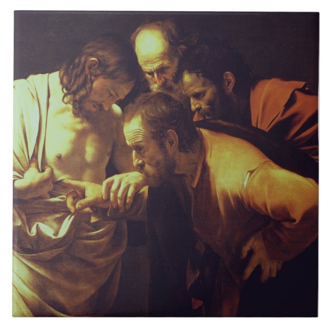 Carreau L'Incrédulité de Saint Thomas par Caravaggio (Devant)
