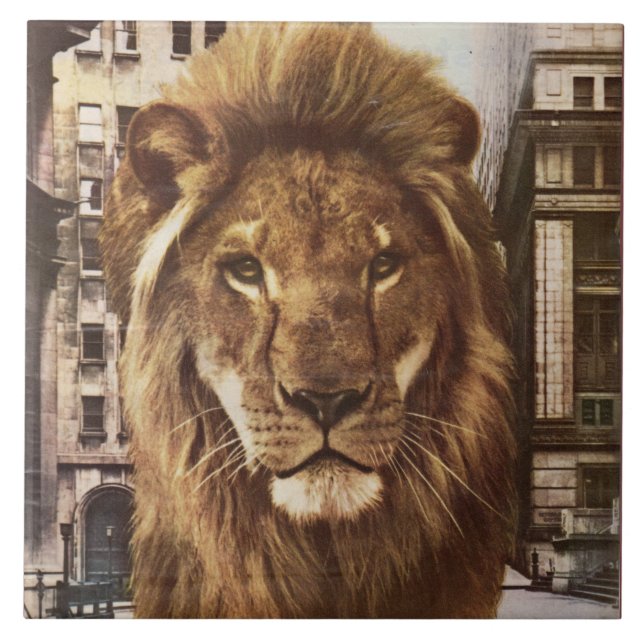 Carreau lion en ville (Devant)
