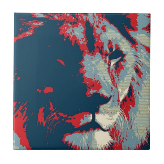 Carreau Lion Pop Art (Devant)