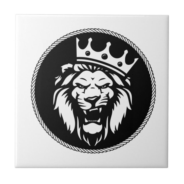 Carreau Lion rugissant avec couronne (Devant)