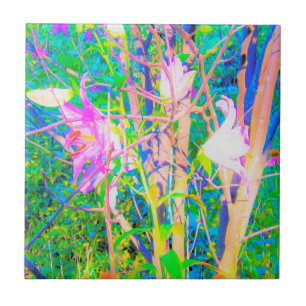 Carreau Lis abstraits orientaux dans mon jardin Rubio