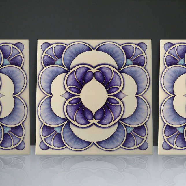 Carreau Lisbonne inspirée par l'Art nouveau Jacaranda Blos (Créateur téléchargé)