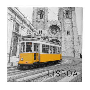 Carreau Lisbonne Retro Tramway Portugal Vintage Streetcar