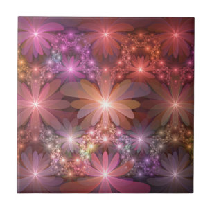 Carreau Lit De Fleurs Coloré brillant Abstrait Fractage Ar