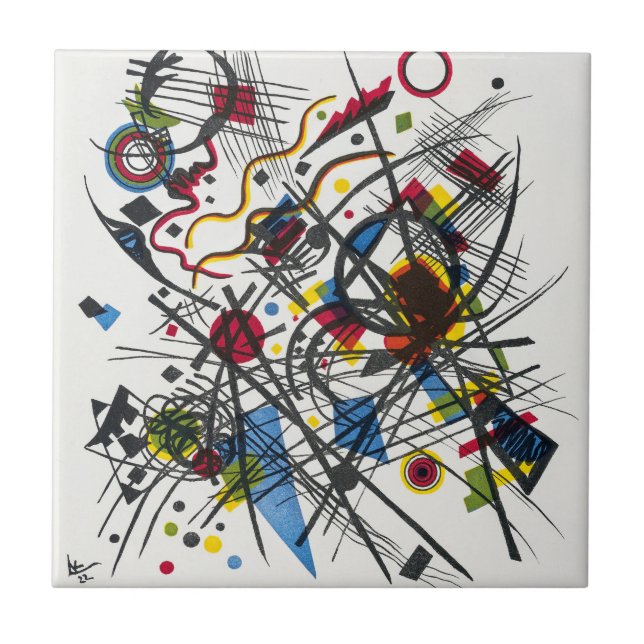 Carreau Lithographie de Vierte Bauhausmappe par Kandinsky (Devant)