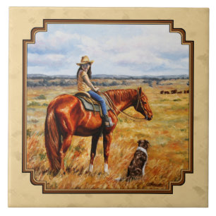 Carreau Little Cowgirl on Cattle Horse Yellow