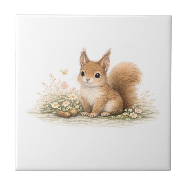 Carreau Little Forest Friend Squirrel  (Devant)
