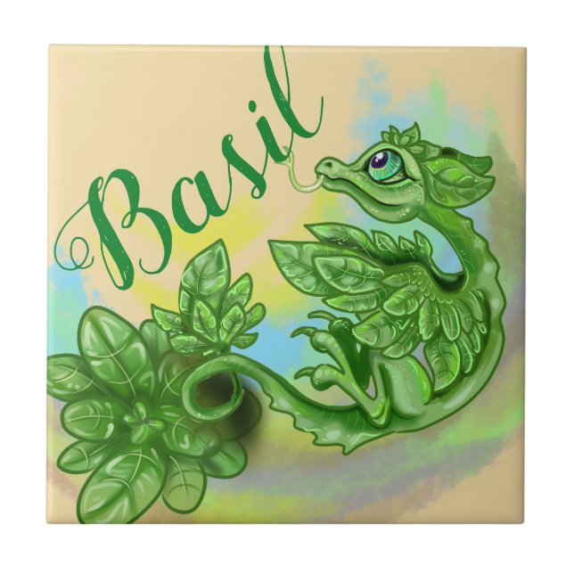 Carreau Little Herb Garden Dragon~Basil (Devant)